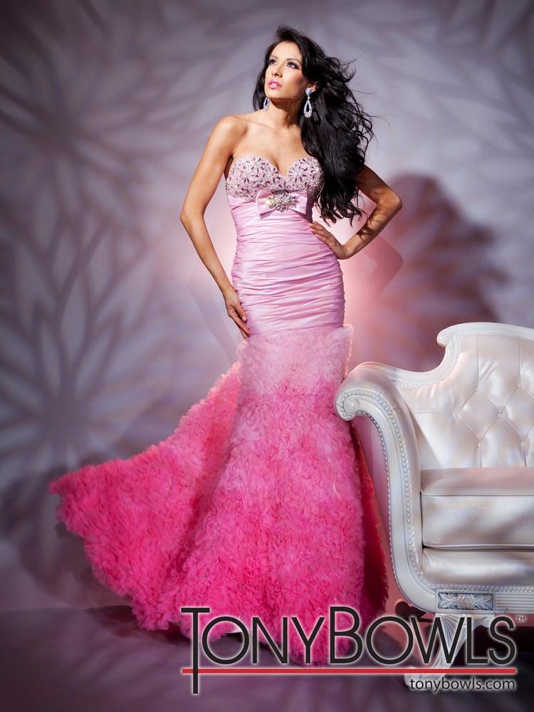 Mariage - 112549 Tony Bowls Le Gala Size 4 Pink Ombre In Stock - Romantic Dresses For 2016