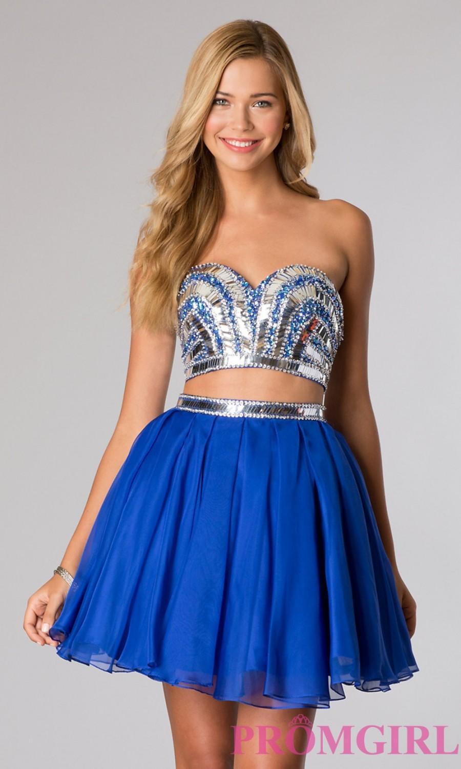 Свадьба - Short Two Piece Strapless Sequin Dress by Alyce 4410 - Brand Prom Dresses