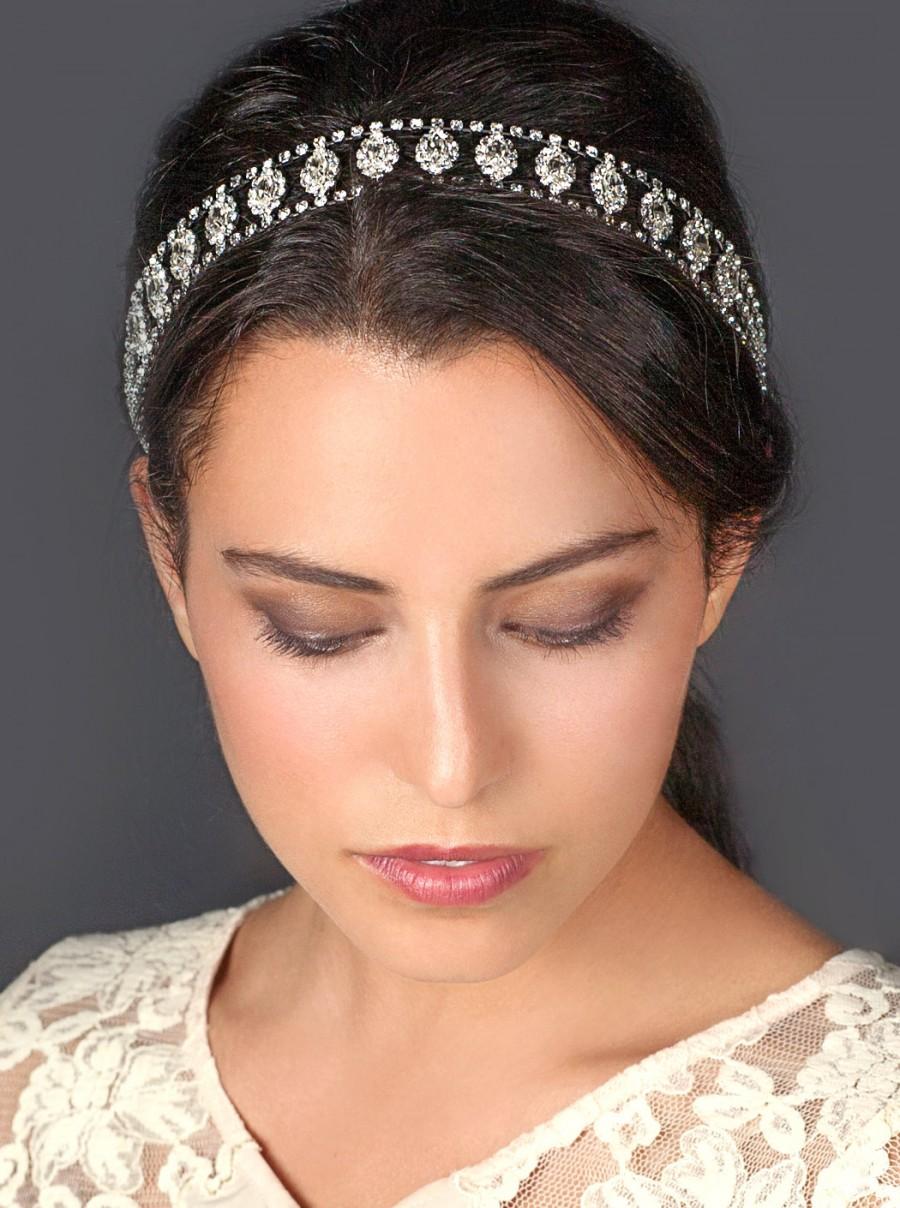 Hochzeit - Rhinestone Bridal Headband, Rhinestone Bridal Headpiece, Crystal Headpiece, Wedding Accessories, Wedding Headband, Prom Headband, Prom H2W 