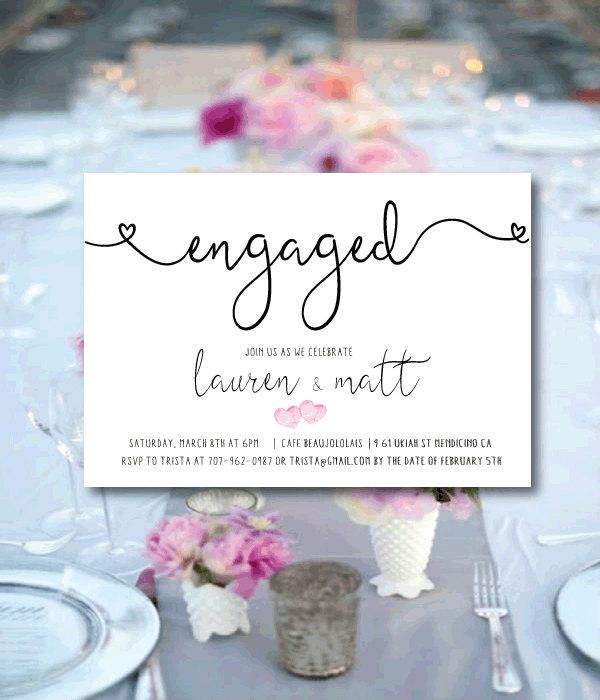 زفاف - Engagement Party Invitation / Engagement party invite / Couples Shower / Wedding Announcement / printable or printed cards