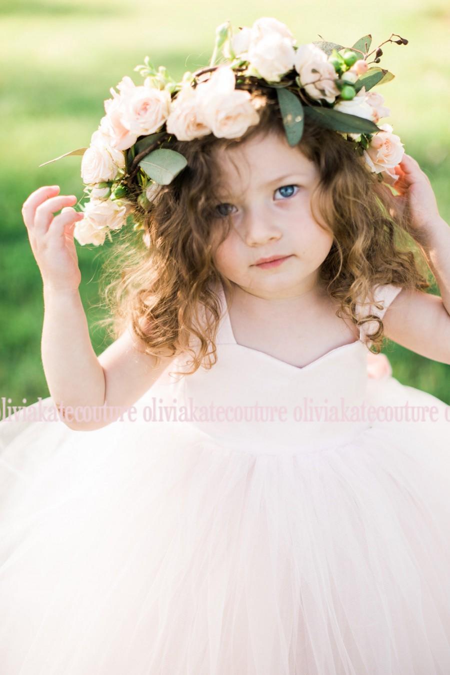 Hochzeit - NEW Lightest Blush Flower Girl Dress Tea Ankle Floor Length