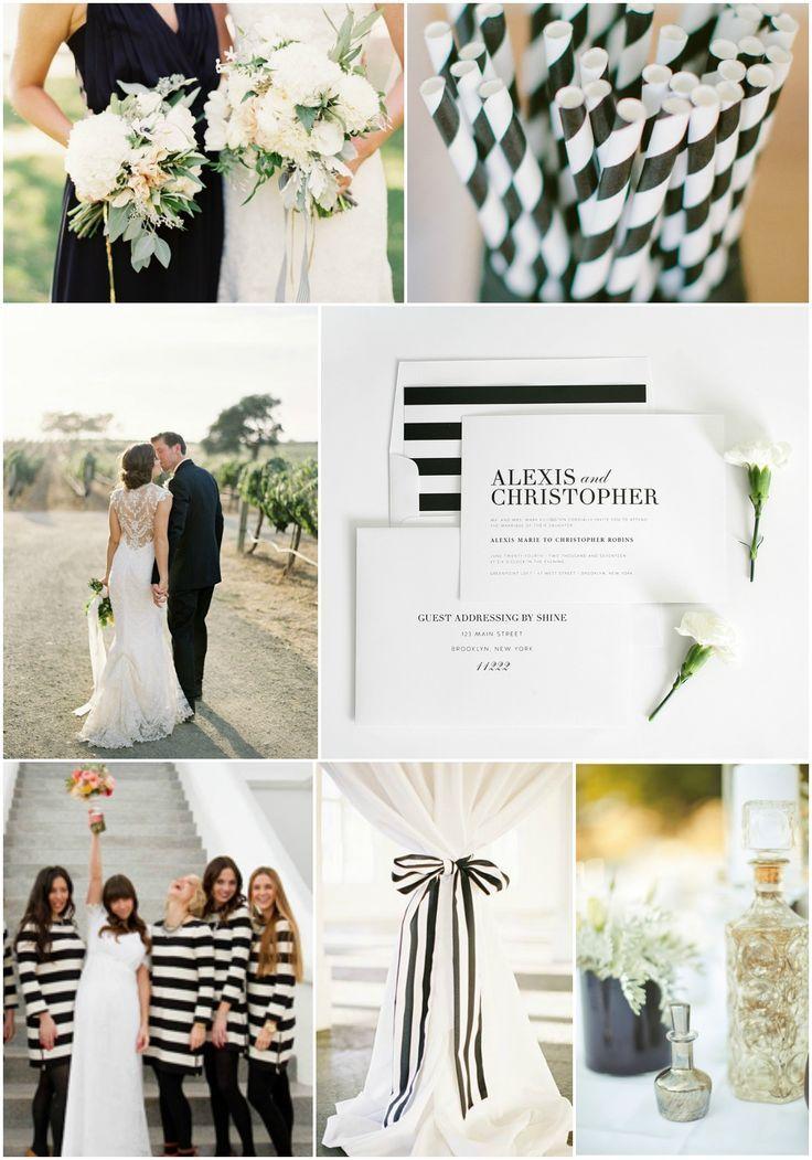 Hochzeit - Black And White Striped Wedding Inspiration