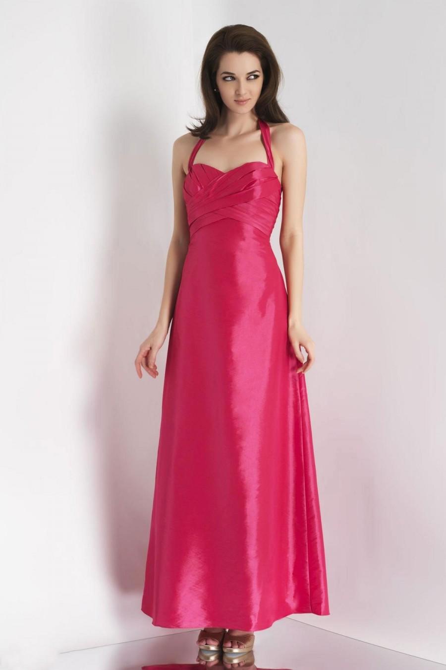 Свадьба - Charming A-line Halter Ruching Floor-length Stretch Satin Bridesmaid Dresses - Elegant Evening Dresses