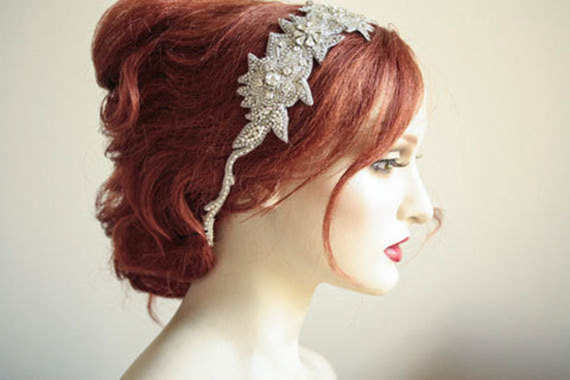 زفاف - Wedding hair piece vintage inspired - Roza headpiece (Made to Order)
