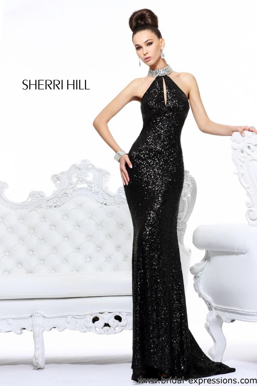 Свадьба - Sherri Hill 21129 Beaded Halter Open Back Dress - Crazy Sale Bridal Dresses