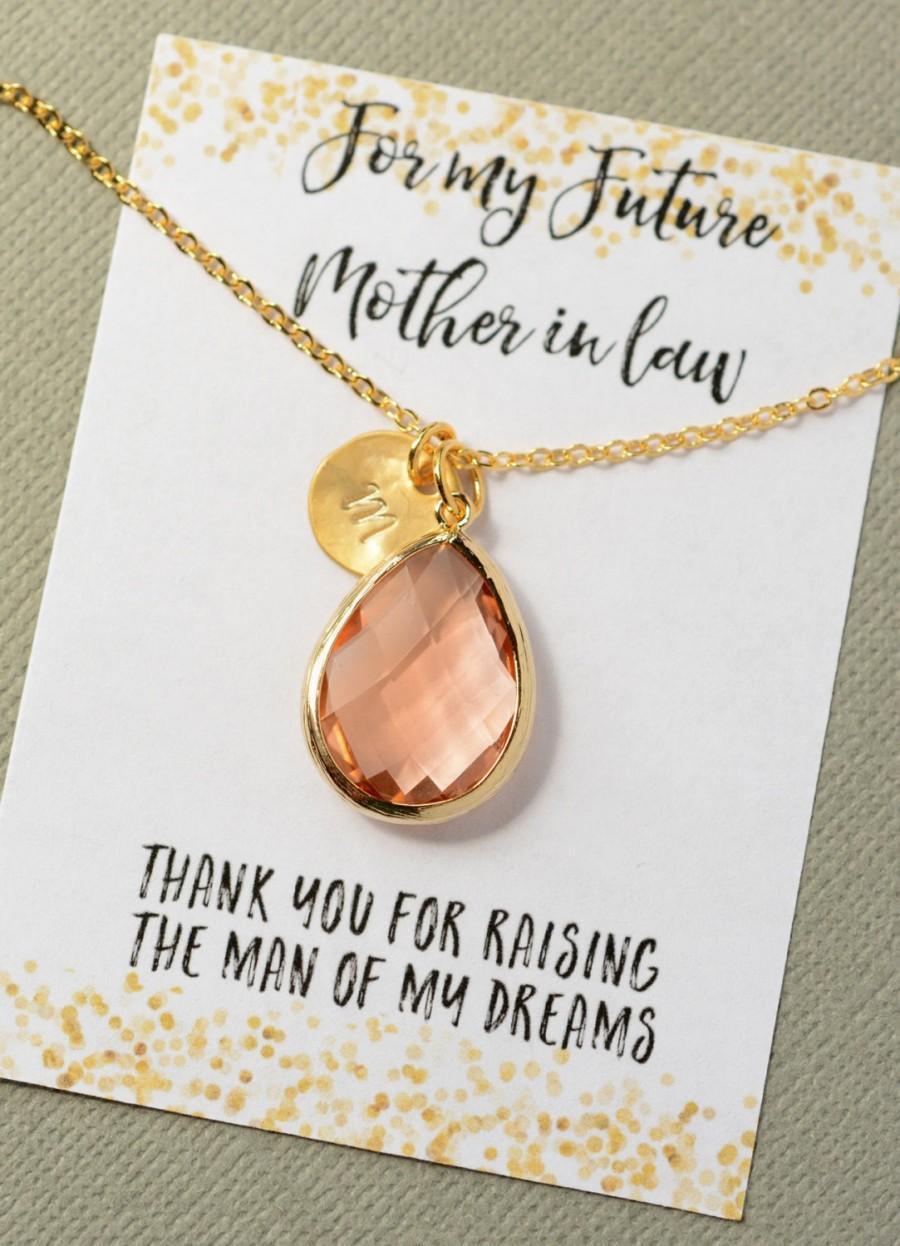 Mariage - Mother of the Bride Gift Mother of the Groom Gift Wedding Personalized Necklace Initial Necklace Personalize Jewelry Initial Jewelry Gift