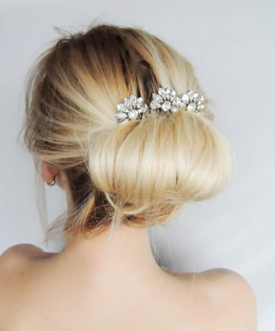 زفاف - Swarovski Crystal Hair comb/ Hair Pins/ Bridal Hair Accessories/ Wedding Hair Accessories/ Bridal hair comb