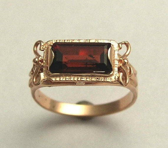 زفاف - 14K rose gold ring, gemstone ring,  engagement ring, bohemian jewelry, Garnet ring, January birthstone ring - The sky is the limit  RG1400-2