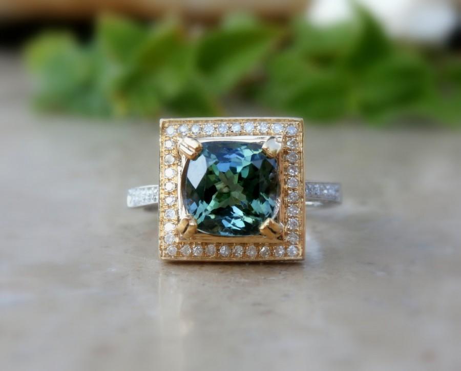 Hochzeit - IN STOCK ~ On Sale Tanzanite and Diamond Ring, tanzanite ring, bridal jewelry, tanzanite jewelry, tanzanite engagement ring, engagement ring