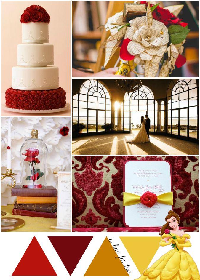 Mariage - Red, Gold And Yellow Beauty And The Beast Wedding Theme