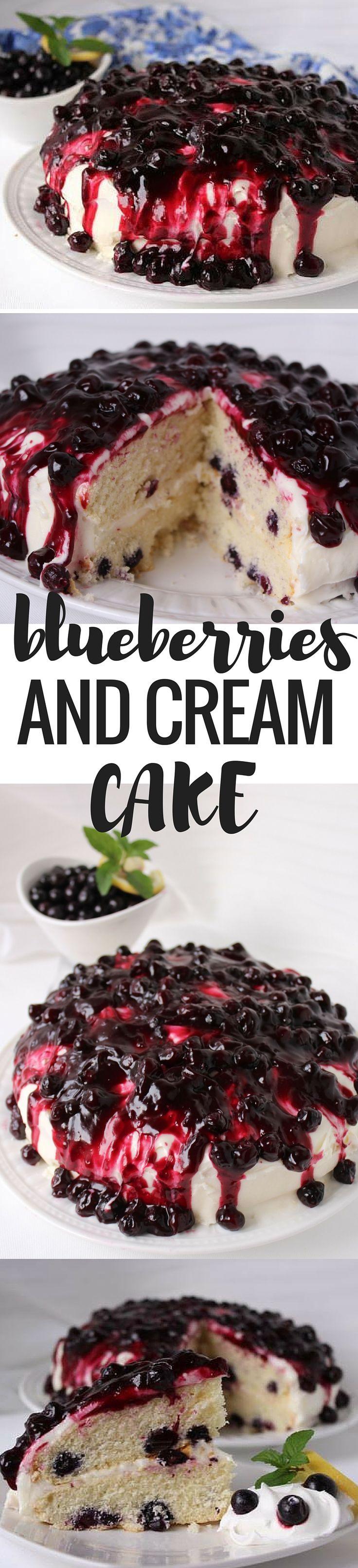 Hochzeit - Blueberries And Cream Cake