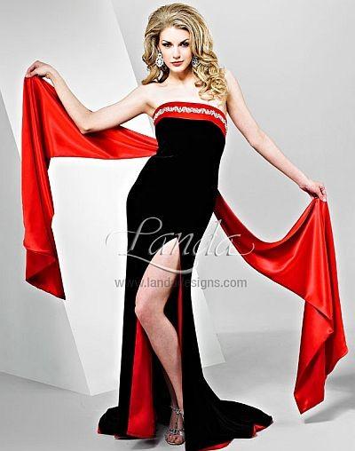 Wedding - Signature by Landa Black and Red Pageant Dress GB614 - Brand Prom Dresses