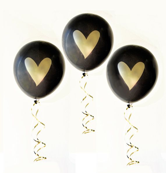 Wedding - Bridal Shower Balloons (6ct) - Gold Heart Balloons, Wedding Balloons, Gold Metallic Balloon, Bachelorette Party Decor (EB3110HRT)