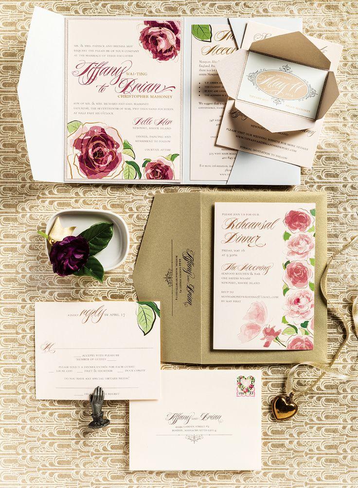 Hochzeit - Four Ways To Pair Wedding Flowers With Stationery
