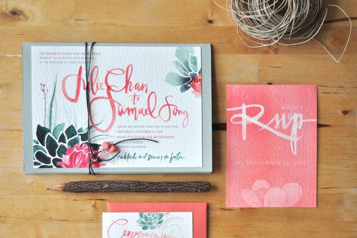 Свадьба - Calligraphy Wedding Invitation Designers: Julie Song Ink