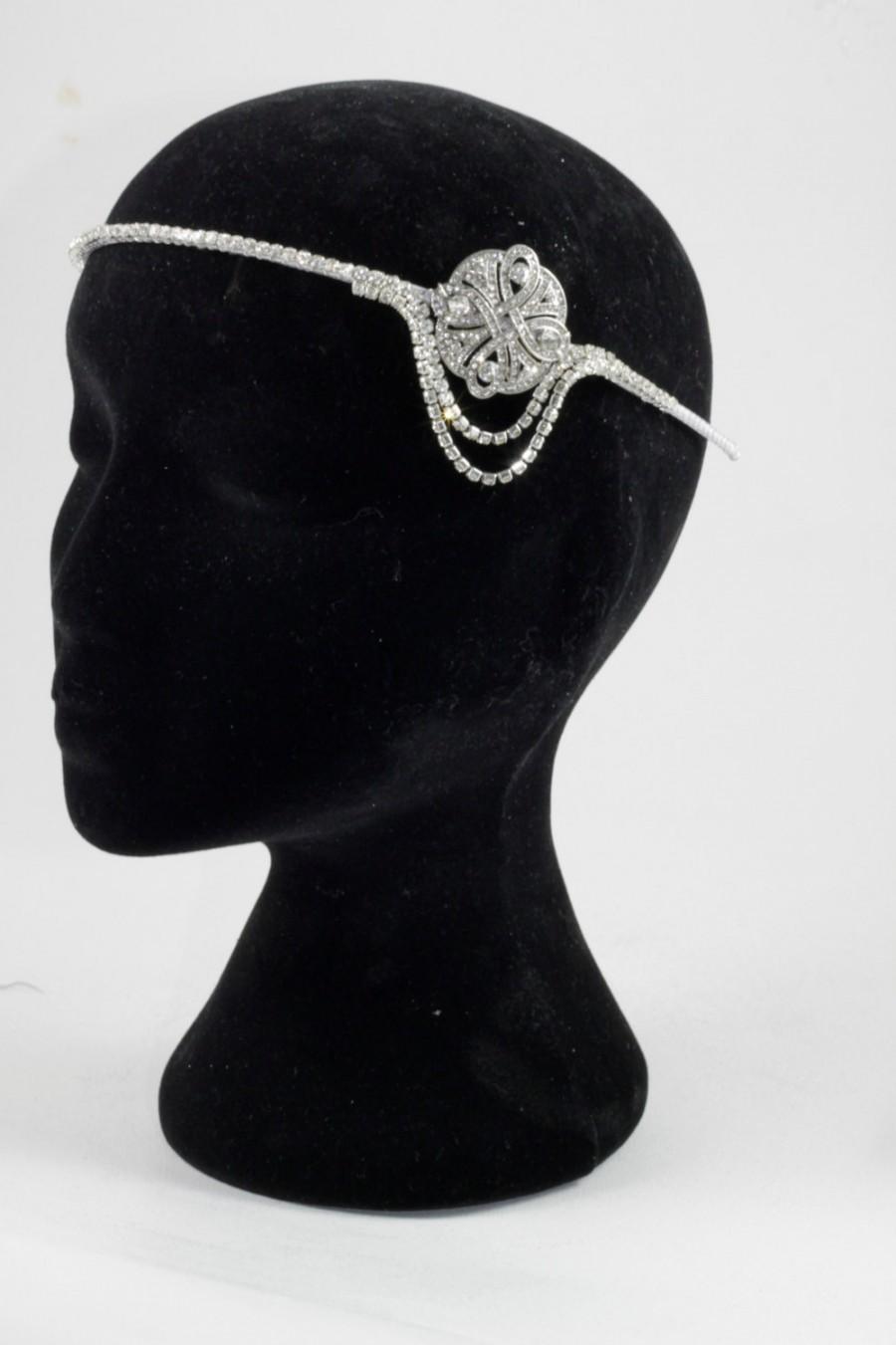 زفاف - Bridal headband - 1920s headpiece -Flapper Headpiece - Gatsby head piece -1920s Art deco style flapper -headpiece - Wedding Headband