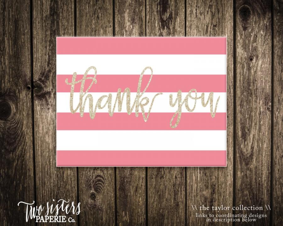 Mariage - Printable Thank You Card - The TAYLOR Collection - Bridal Shower Thank You - Printable Card
