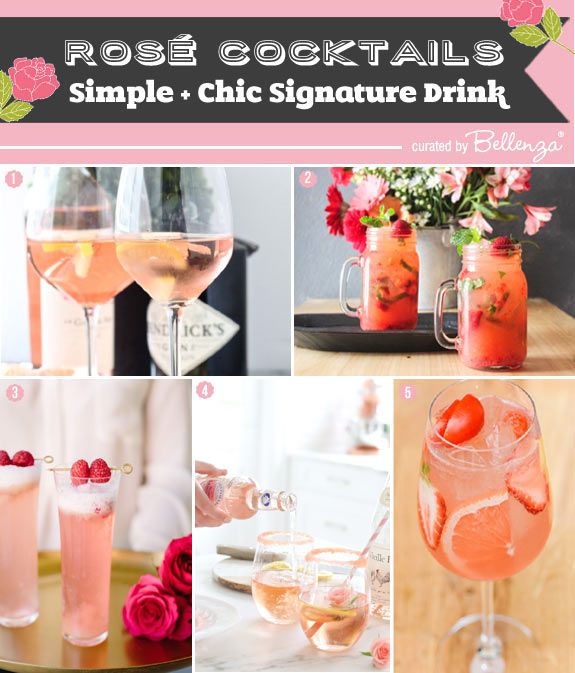 Hochzeit - Easy Rosé Cocktails For Your Summer Wedding Signature Drink!