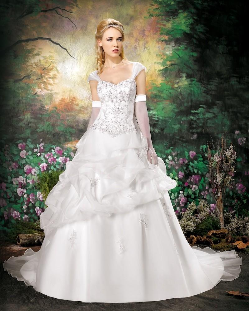 Mariage - Honorable A-line Straps Beading Lace Ruching Chapel Train Organza Wedding Dresses - Elegant Evening Dresses