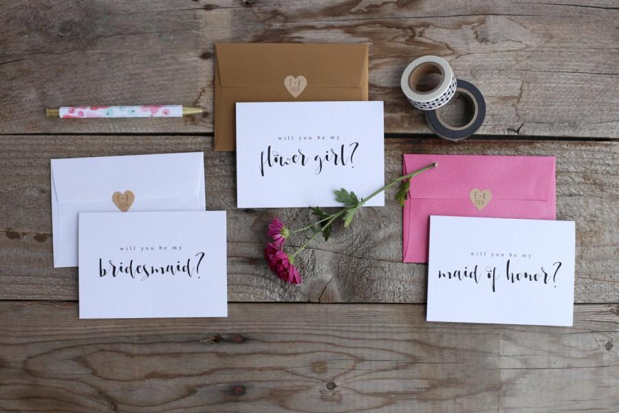 Свадьба - Set of 6 Bridesmaid Proposal Cards 