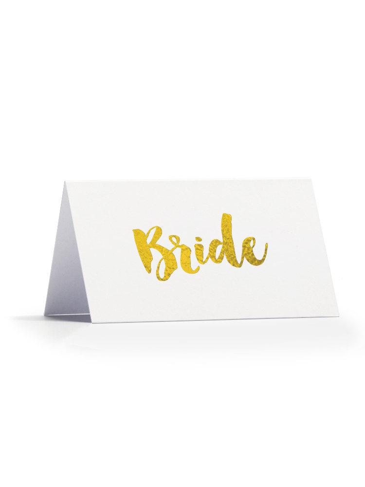 Wedding - Gold Personalised Place Cards - Gold Foil Place Cards - Place Cards for Weddings or Events by Paper Charms