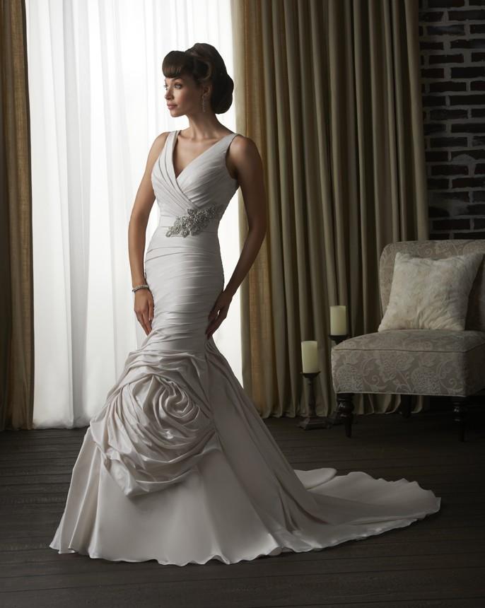Hochzeit - Bonny Classic 311 Rosette Mermaid Wedding Dress - Crazy Sale Bridal Dresses