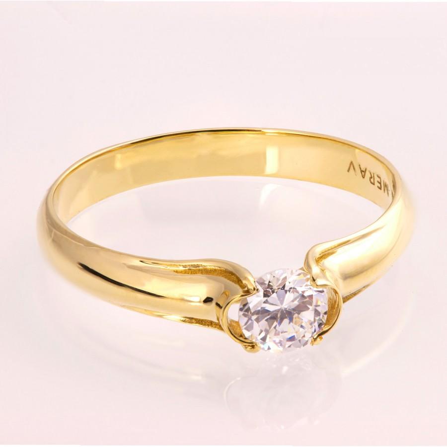 Mariage - Engagement Ring - 14K Gold and Diamond engagement ring, celtic ring, engagement ring, wedding band, crown ring, art deco, edwardian, ENG 4