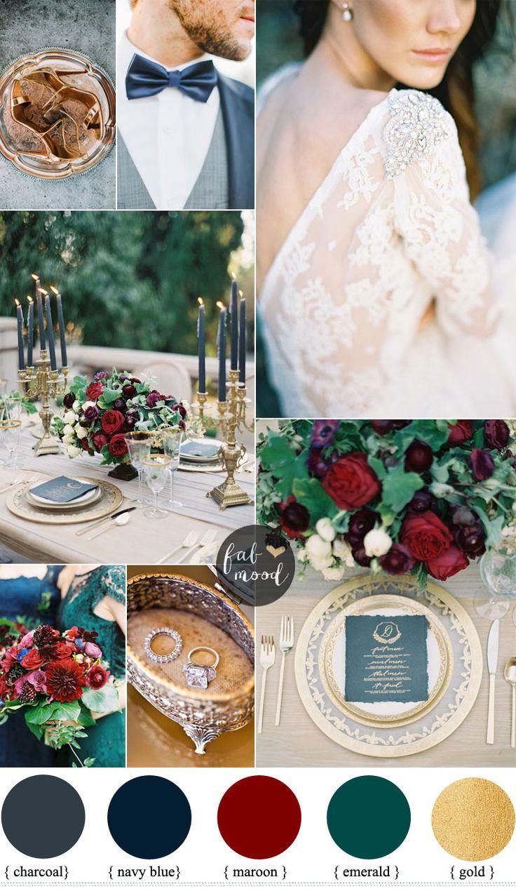 Wedding - Navy Blue And Maroon For A Romantic Autumn Wedding