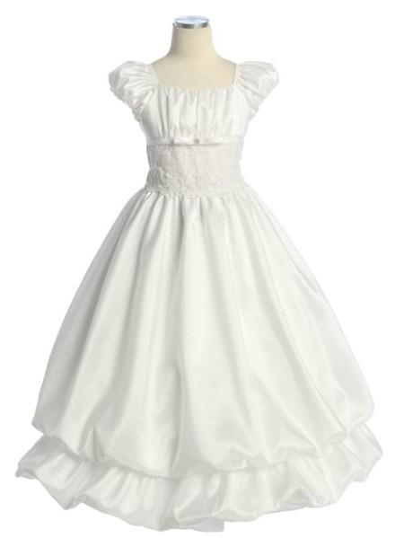 زفاف - White Two Layer Bubble First Communion Dress Style: D3440 - Charming Wedding Party Dresses