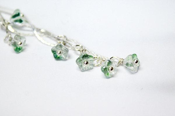 Wedding - olive green flower chandelier earrings silver crystal green cascade earrings spring wedding jewelry woman gifts for dancer khaki bijoux пя1