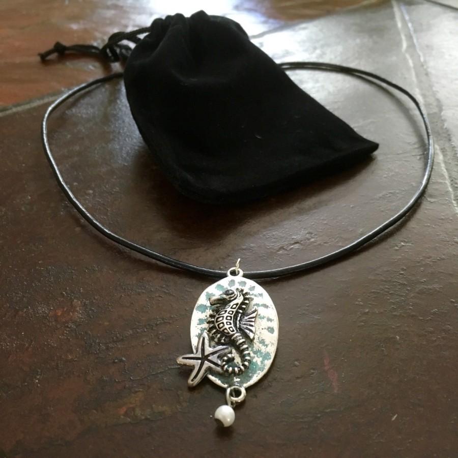 زفاف - Artsy Seahorse Pendent, Hammored Style Seahorse Jewelry, Mermaid Necklace, Seahorse Pendent, Starfish Charm, Nautical Pendent, Beach Gifts