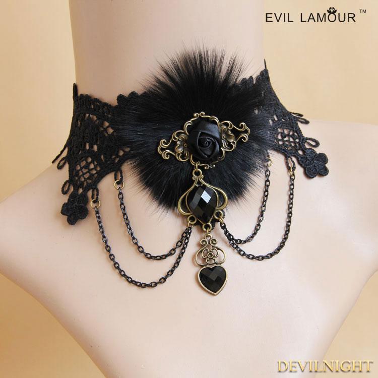 Hochzeit - Black Gothic Necklace