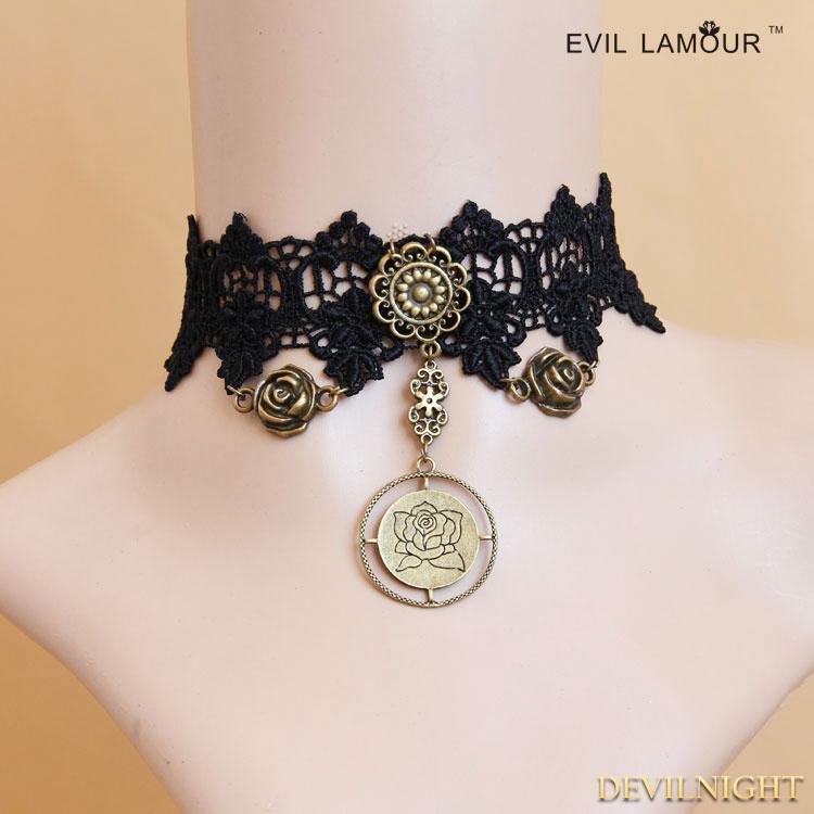 Hochzeit - black gothic necklace