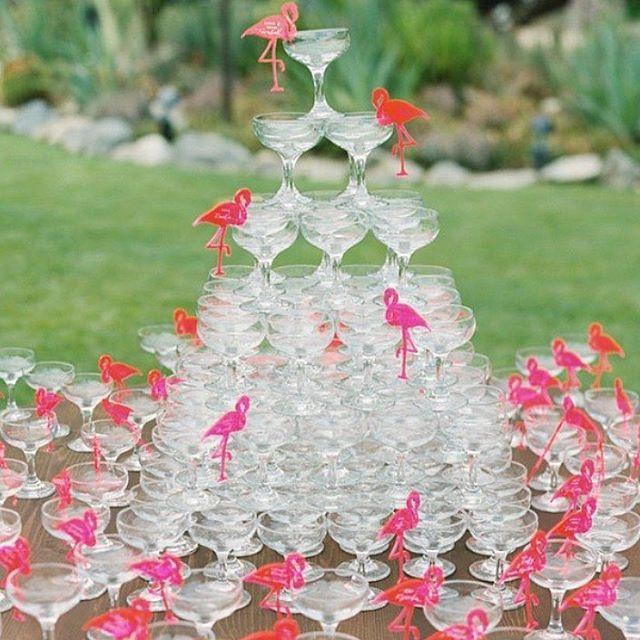 Mariage - Patricia Altschul On Instagram: “@bravotv  What Could Be More Festive Than A Pink Flamingo Champagne Tower By @the.luke.wilson ”