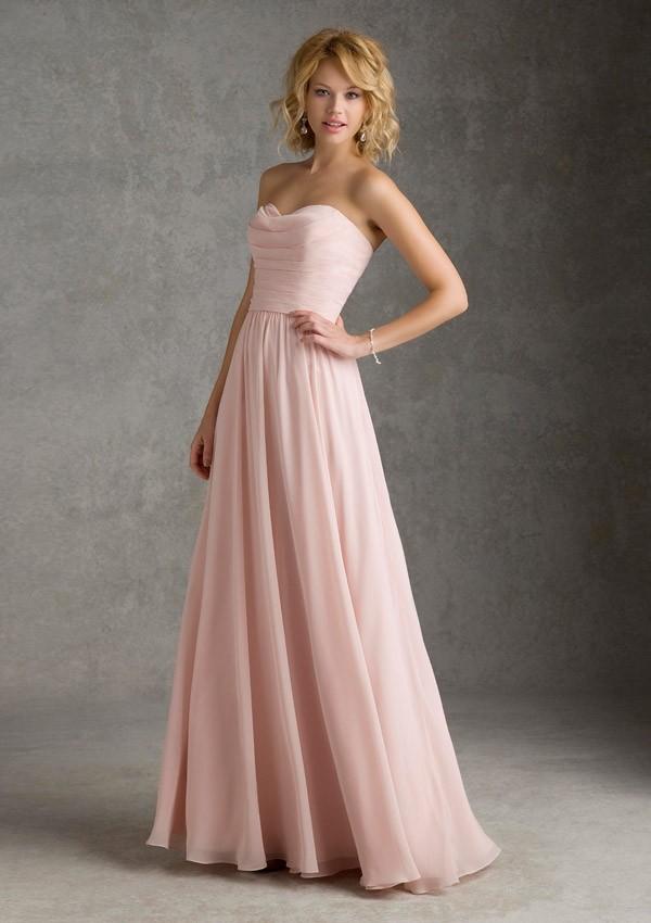 Wedding - Elegant A-line Sweetheart Ruching Floor-length Chiffon Bridesmaid Dresses - Elegant Evening Dresses