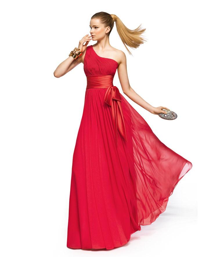 Mariage - Simple A-line One Shoulder Ruching Floor-length Chiffon Cocktail Dresses - Elegant Evening Dresses