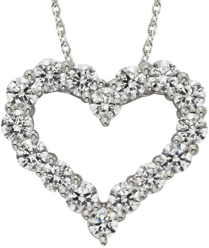 زفاف - MODERN BRIDE Diamonore 1-1/5 CT. T.W. Simulated Diamond Heart Pendant Necklace
