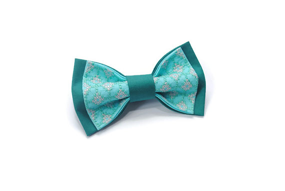 Mariage - bow tie embroidered bowtie spa jade colours bow ties for men wedding in jade bridesman style nens bowties gift ideas him mens clothing ties