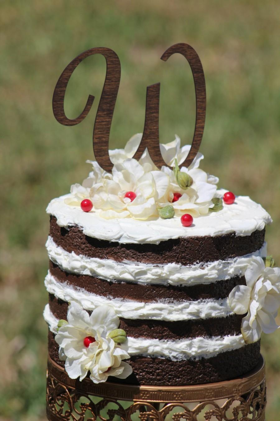 Свадьба - Monogram Wedding Cake topper - Wooden cake topper - Personalized Cake topper