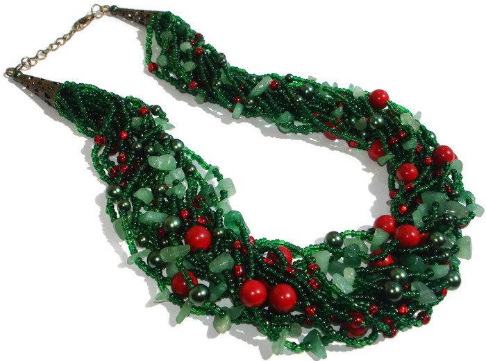 زفاف - christmas necklace christmas gift for mom dance teacher gifts for teachers jewelry berry necklace mothers day gift jewelry green necklace