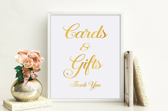 Hochzeit - Wedding Gift Sign, Printable Wedding Card Sign, Wedding Signage, Wedding Gift Table Sign, Gold Foil Wedding Sign, Instant Download