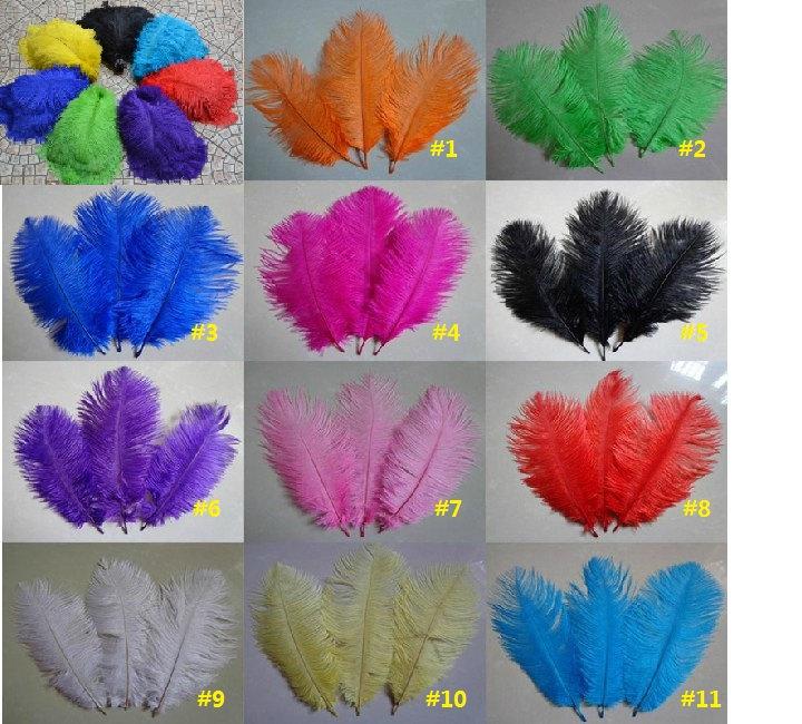 زفاف - 100pcs ostrich feather for wedding decorations AA quality