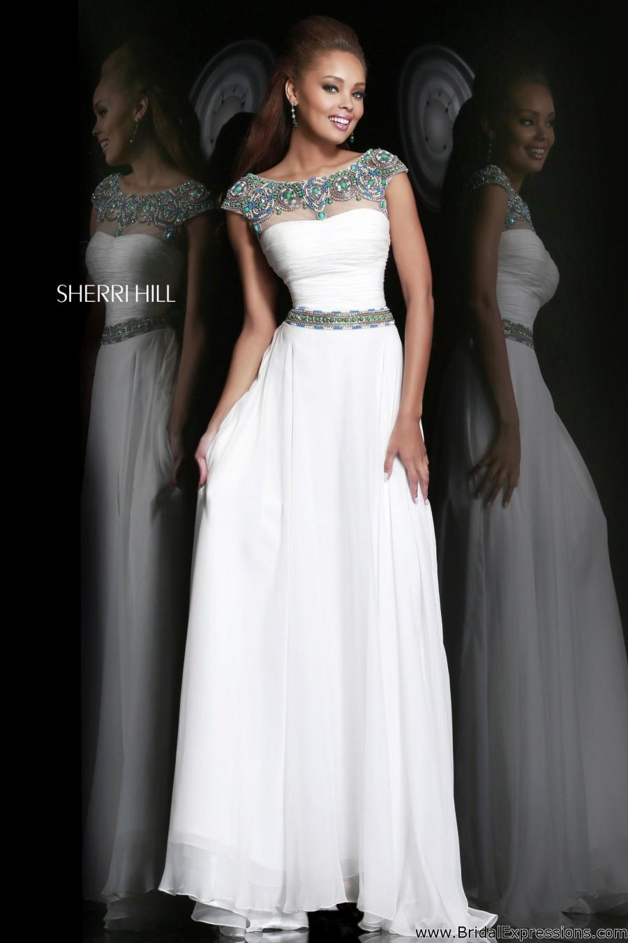 Wedding - Sherri Hill 21272 Chiffon Cap Sleeve Prom Dress - Crazy Sale Bridal Dresses