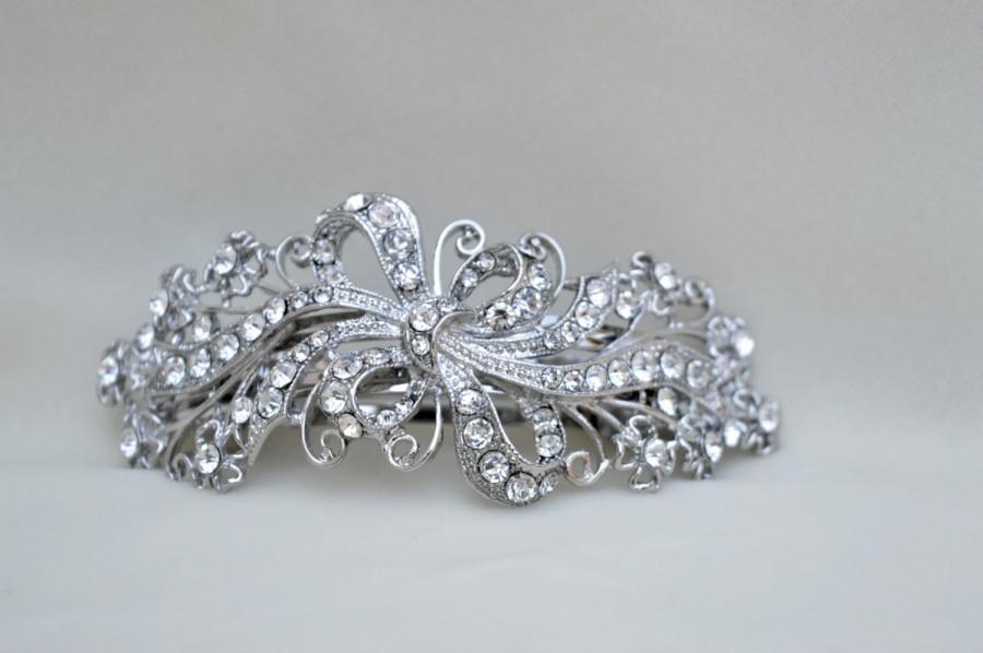 Wedding - Rhinestonel Hair Clip / Barrette / Bridal Hair Clip / Special Occasion Hair Clip / Victorian Inspired