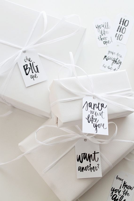 Hochzeit - 13 Holiday Gift Tag Printables