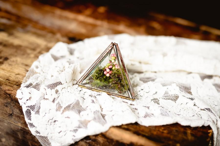 Hochzeit - Glass Triangle Treasure Box - Ring Box