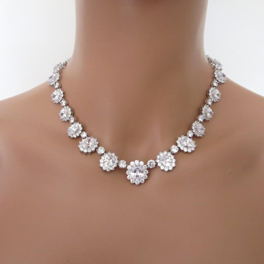 Cz Jewelry Set Bridal Necklace Set Crystal Wedding Necklace Wedding Jewelry Crystal Earrings 7381