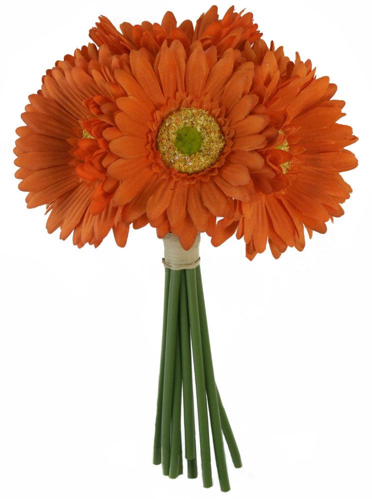 Mariage - Tangerine Orange Daisy Bouquet - Bridal Wedding Bouquet