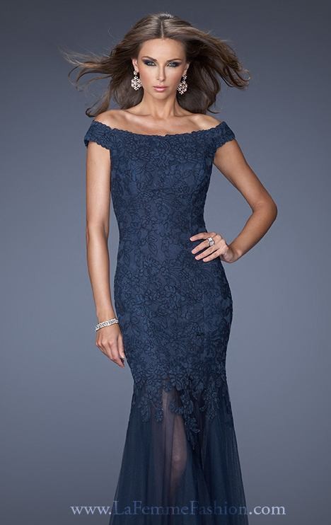 Свадьба - 2014 Cheap Off Shoulder Sleeves by La Femme 19440 Dress - Cheap Discount Evening Gowns