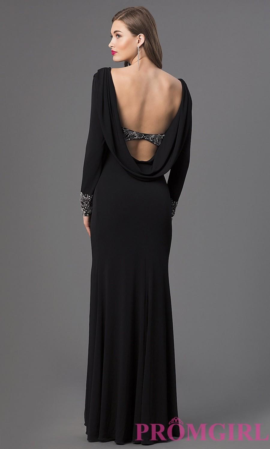 Mariage - V-Neck Open Back Long Sleeve Shail K Gown - Brand Prom Dresses